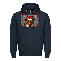 Navy Merry Christmas Lips Santa Zipper Hoodie - Bettercallsaul