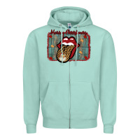 Seafoam Merry Christmas Lips Santa Zipper Hoodie - Bettercallsaul