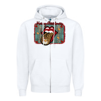 White Merry Christmas Lips Santa Zipper Hoodie - Bettercallsaul