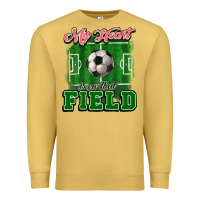 Antique Gold My heart is on that court Soccer Premium Sweatshirt - HowdyJamesFarm
