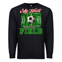 Black My heart is on that court Soccer Premium Sweatshirt - HowdyJamesFarm