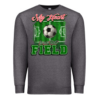 Charcoal Heather My heart is on that court Soccer Premium Sweatshirt - HowdyJamesFarm
