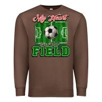 Chestnut My heart is on that court Soccer Premium Sweatshirt - HowdyJamesFarm