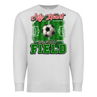 Dove Grey My heart is on that court Soccer Premium Sweatshirt - HowdyJamesFarm