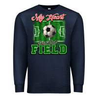 Navy My heart is on that court Soccer Premium Sweatshirt - HowdyJamesFarm