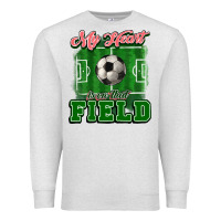 Oatmeal Heather My heart is on that court Soccer Premium Sweatshirt - HowdyJamesFarm