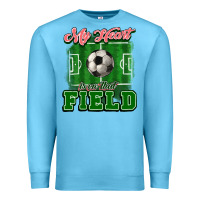 Ocean Blue My heart is on that court Soccer Premium Sweatshirt - HowdyJamesFarm