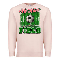 Pale Pink My heart is on that court Soccer Premium Sweatshirt - HowdyJamesFarm
