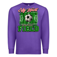 Purple My heart is on that court Soccer Premium Sweatshirt - HowdyJamesFarm