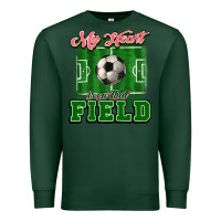 Sports Green My heart is on that court Soccer Premium Sweatshirt - HowdyJamesFarm