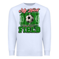 White My heart is on that court Soccer Premium Sweatshirt - HowdyJamesFarm