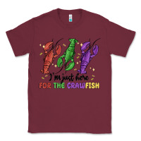 Burgundy i'm just here for the crawfish Classic Tee - MaliasSmallBusiness