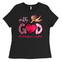 Black with god all things are possible Ladies Tee - OliviaCreatesArt