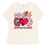 Bone with god all things are possible Ladies Tee - OliviaCreatesArt