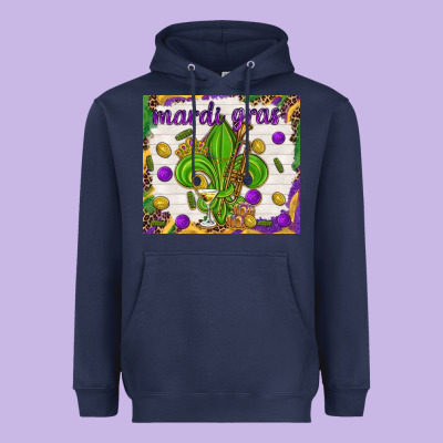 Mardi Gras Fleur De Lis Tumbler Heavyweight Hoodie Designed By Howdyjamesfarm