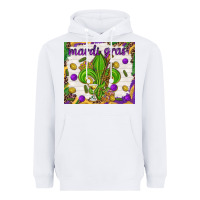 White Mardi Gras Fleur De Lis tumbler Heavyweight Hoodie - HowdyJamesFarm