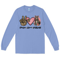 Colony Blue peace love pitbull Long Sleeve Tee - JahusDesignShop