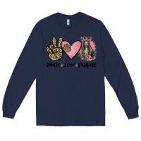 Navy peace love pitbull Long Sleeve Tee - JahusDesignShop