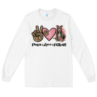 White peace love pitbull Long Sleeve Tee - JahusDesignShop