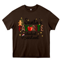 Chocolate Brown santa's favorite student assistant Heavy Core Tee - AdoDesignShop