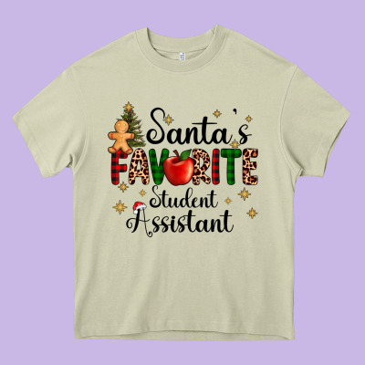 Santa's Favorite Student Assistant Heavy Core Tee Designed By Adodesignshop