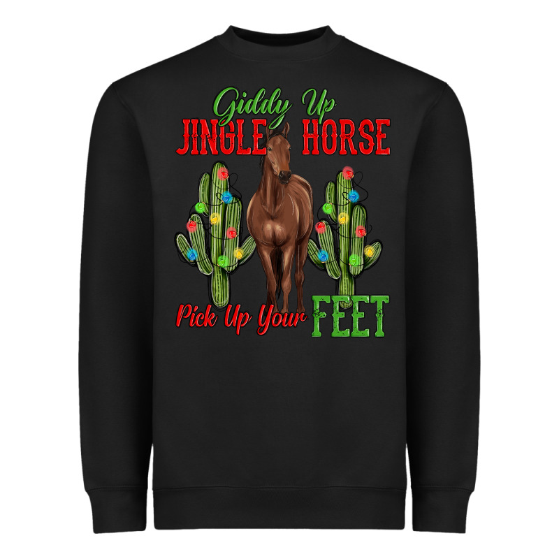 Giddy Up Jingle Horse Pick Up Your Feet Heavyweight Sweatshirt by MaliasSmallBusiness | Teevron