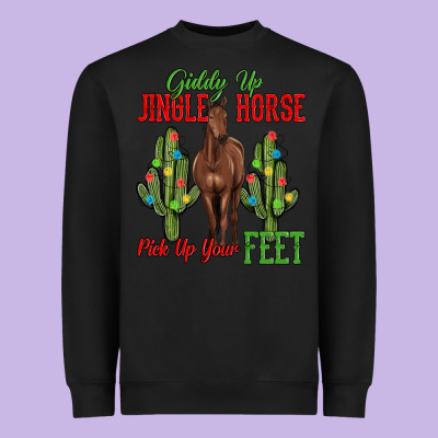 Giddy Up Jingle Horse Pick Up Your Feet Heavyweight Sweatshirt Designed By Maliassmallbusiness