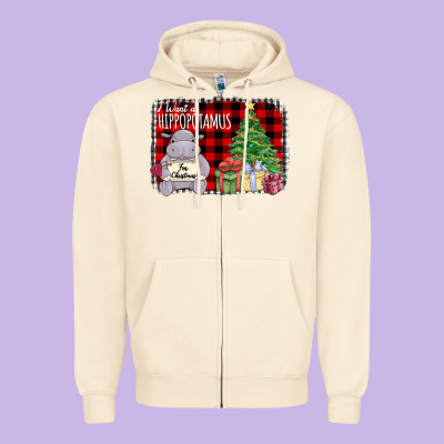 I Want A Hippopotamus Zipper Hoodie Designed By Bettercallsaul