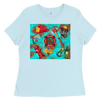 Baby Blue firefighter elementary Ladies Tee - HRA Design Shop