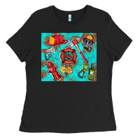 Black firefighter elementary Ladies Tee - HRA Design Shop