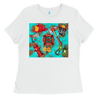 White firefighter elementary Ladies Tee - HRA Design Shop