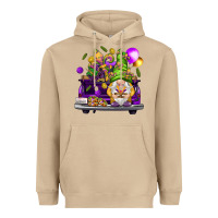 Mushroom Mardi Gras gnome on the truck Heavyweight Hoodie - HowdyJamesFarm