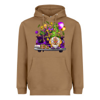 Toasted Coconut Mardi Gras gnome on the truck Heavyweight Hoodie - HowdyJamesFarm