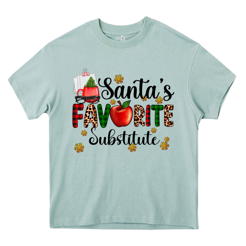 Santa's Favorite Substitute Heavy Core Tee by AdoDesignShop | Teevron