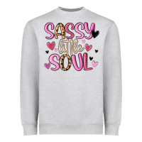 Heather Grey sassy little soul Heavyweight Sweatshirt - MaliasSmallBusiness