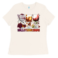 Bone hallothanksmas halloween thanksgiving  christmas wine Ladies Tee - FaDigitalArtStudio