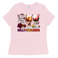 Bubblegum Pink hallothanksmas halloween thanksgiving  christmas wine Ladies Tee - FaDigitalArtStudio
