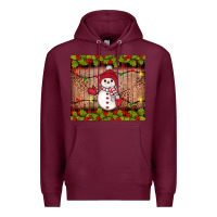Burgundy snowman Christmas Premium Hoodie - JahusDesignShop