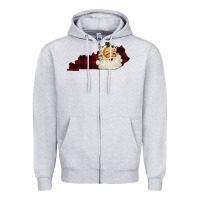 Heather Grey Kentucky Santa Ho Ho Zipper Hoodie - Bettercallsaul