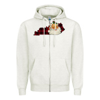 Oatmeal Heather Kentucky Santa Ho Ho Zipper Hoodie - Bettercallsaul