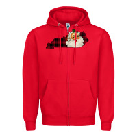 Red Kentucky Santa Ho Ho Zipper Hoodie - Bettercallsaul