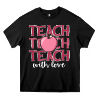 Black teach with love Heavy Core Tee - JahusDesignShop