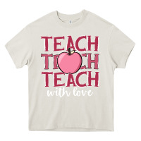 Cream teach with love Heavy Core Tee - JahusDesignShop