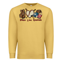 Antique Gold Peace love Baseball Premium Sweatshirt - HowdyJamesFarm