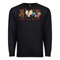 Black Peace love Baseball Premium Sweatshirt - HowdyJamesFarm