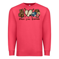 Cardinal Peace love Baseball Premium Sweatshirt - HowdyJamesFarm