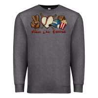 Charcoal Heather Peace love Baseball Premium Sweatshirt - HowdyJamesFarm