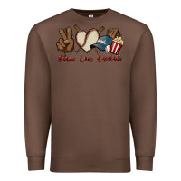 Chestnut Peace love Baseball Premium Sweatshirt - HowdyJamesFarm