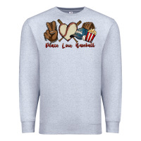 Heather Grey Peace love Baseball Premium Sweatshirt - HowdyJamesFarm