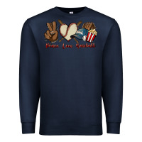 Navy Peace love Baseball Premium Sweatshirt - HowdyJamesFarm